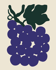 minimalist vector art of grapes