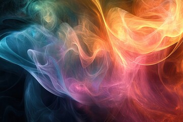Fototapeta premium Colorful smoke swirls intertwining in dynamic abstract.