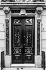 Elegant Black Double Doors Architectural Detail