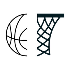 Basketball hoop monogram svg cut file. Isolated vector illustration.