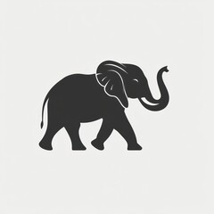 Fototapeta premium Silhouette of an elephant walking.