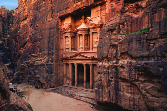 Al Khazneh, aka The Treasury, an UNESCO heritage site at Petra, jordan