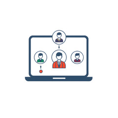 Online education logo illustration icon on white. Generative AI