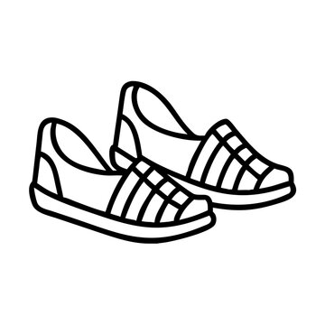 recommend clip art: traditional sandals huaraches icon, cinco de mayo line art, mexican fiesta icon - simple black line art icon of traditional sandals huaraches for cinco de mayo celebrations. mexican fiesta vector art.