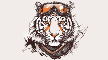 Tiger Head in Biker Helmet with Typography Slogan - Powerful and Edgy Image for Design Projects