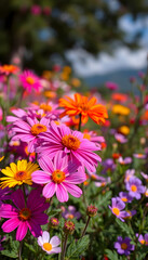 Fototapeta premium Serene flowers blooms in a vibrant display of nature's beauty, dinamic scene, with white tones