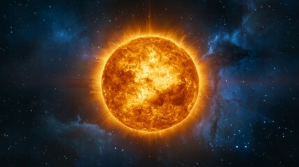 Fototapeta premium Solar phenomenon the sun illuminating space astrophotography celestial environment vibrant viewpoint