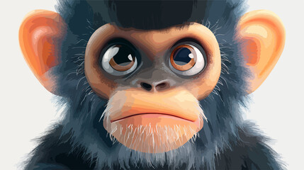 Obraz premium Yunnan snub-nosed monkey cartoon style focal point