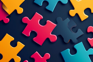 Obraz premium National Puzzle Day vector. Three jigsaw puzzle pieces icon vector. Puzzle Day Poster, January 29. Important day