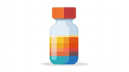 Transparent Vector Bottle of Acid Icon Isolated on White Background