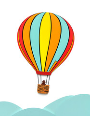 Fototapeta premium Colorful Hot Air Balloon in the Sky