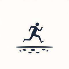 Obraz premium Run people icon in flat style. Jump vector illustration on white isolated background. Fitness business concept. Generative AI