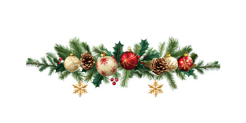 Christmas garland on transparent background 