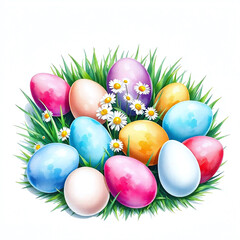 Fototapeta premium easter eggs in grass