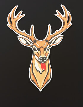 recommend clip art: Vintage inage deer head, Paper Cutout style, with white tones