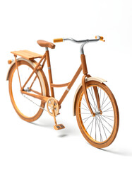 vintage bicycle isolated on a white, papercraft