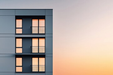 Contemporary cityscape architectural lines and vibrant skies