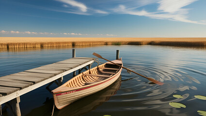 Obraz premium boat on the lake