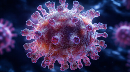 Obraz premium Microscopic View of a Hendra virus Particle 