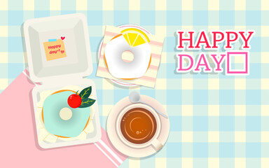 dessert illust, happy day illust design