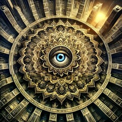 Elegant Mandala Design with Black and Gold Color Combination