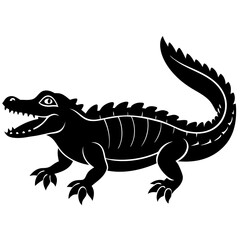 Obraz premium New guinea crocodile vector on white background