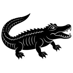 Obraz premium New guinea crocodile vector on white background
