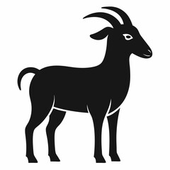 Minimalist goat black silhouette icon vector art illustration