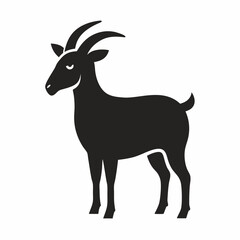 Fototapeta premium Minimalist goat black silhouette icon vector art illustration