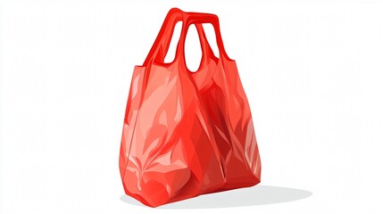 Transparent Empty Plastic Bag Vector Illustration Isolated on White Background