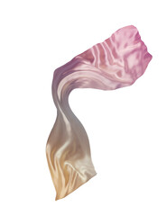 3D Aesthetic Flow Satin Fabric in Soft Pastel Gradient