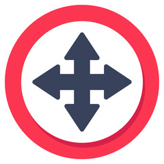 Fototapeta premium Modern design icon of four way Intersection