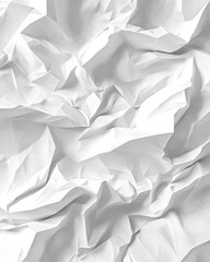 Obraz premium Close-up of crumpled white paper creating an abstract texture, highlighting shadows and folds.