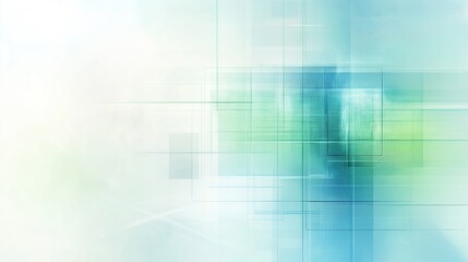 Obraz premium Abstract blue and green geometric patterns in a soft background setting
