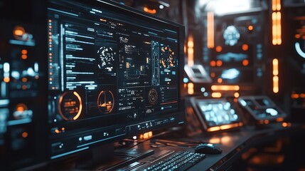 Fototapeta premium A Computer Screen with a Lot of Different Icons and Applications