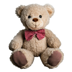 A teddy bear with a red