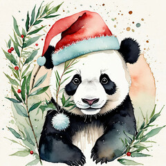 Christmas panda bear