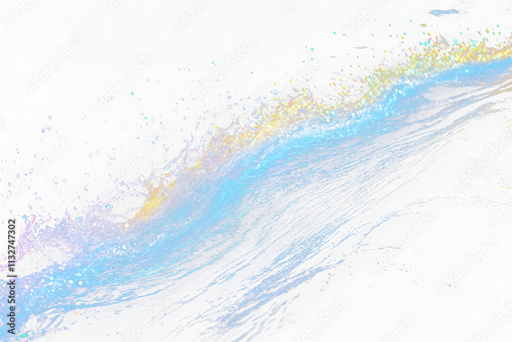 Poster Abstract colorful wave splash on Transparent background.