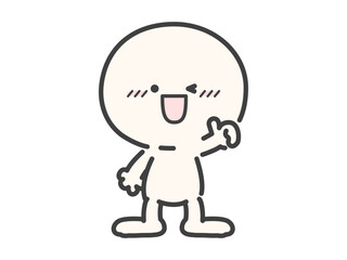 Obraz premium 吹き出しフレームといいねのサインのかわいい人物のベクターイラスト素材04