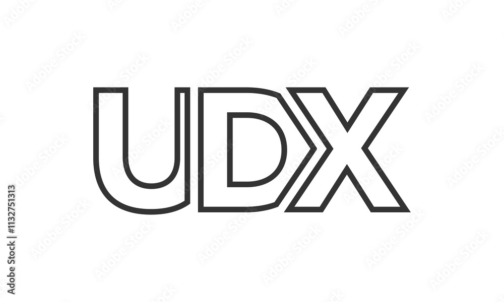 Fototapete udx logo design template with strong and modern bold text. initial based vector logotype featuring s