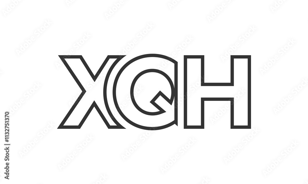 Fototapete xqh logo design template with strong and modern bold text. initial based vector logotype featuring s