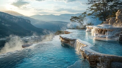 hierve el agu mexican landscape