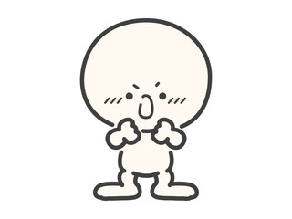 Obraz premium やる気や熱意の表情のかわいい人物のベクターイラスト素材03