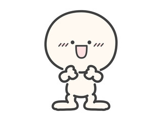 Fototapeta premium 嬉しさや喜びやワクワクの表情のかわいい人物のベクターイラスト素材01