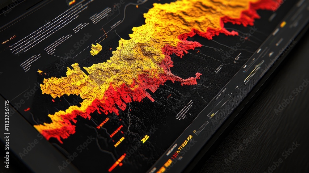 Poster a high-tech concept featuring ai systems for weather analysis, with interactive climate maps and alg