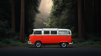 Bob Relaxing Near Kombi in Serene Forest Setting