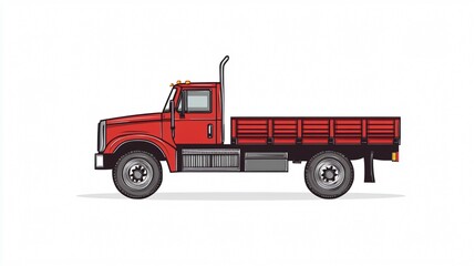 Modern Transparent Truck Outline Icon Vector - Isolated Design for Professionals