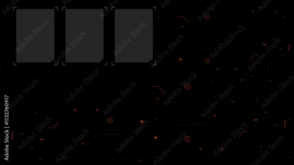 Poster universal technology line and frame video overlay futuristic hud head up display interface template 