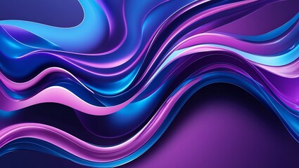 Obraz premium Abstract blue and purple wavy background. Generative Ai.
