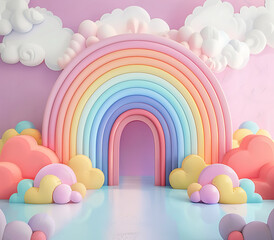 rainbow and balloons backdrop background